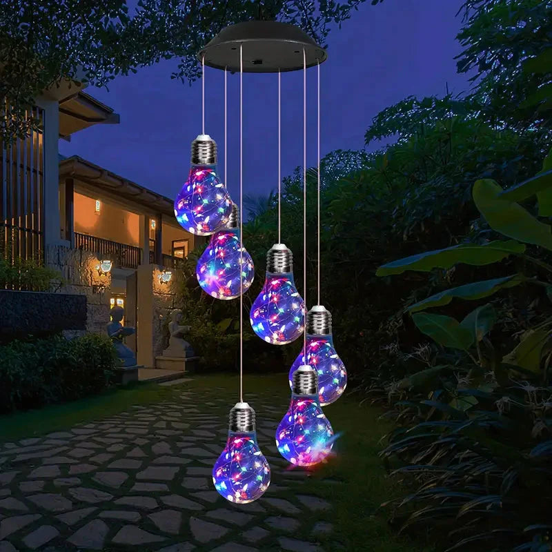 Colorful Lights Solar Wind Chimes for Outside