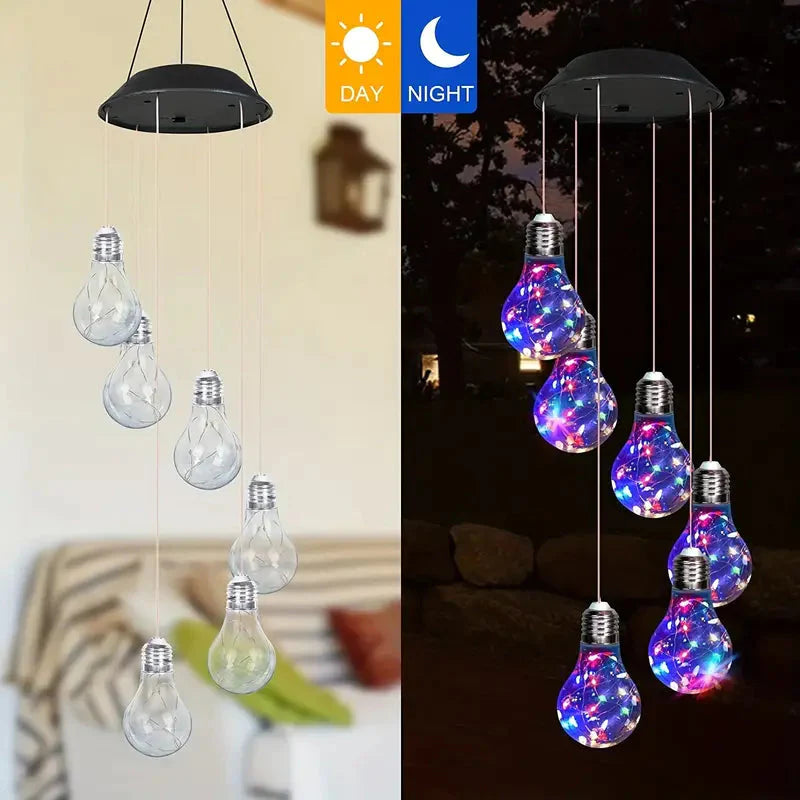 Colorful Lights Solar Wind Chimes for Outside