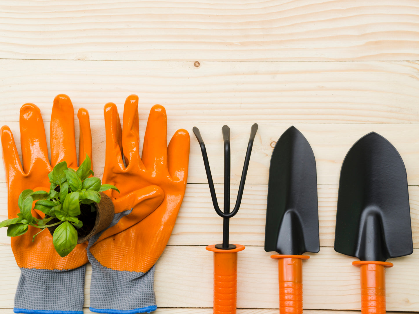 Garden Accessories Combo- Gloves, Fork, Hand Shovel