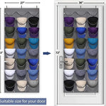 Visible Baseball Hat Rack for Wall Door with 3 Hooks 24 Deep Pockets